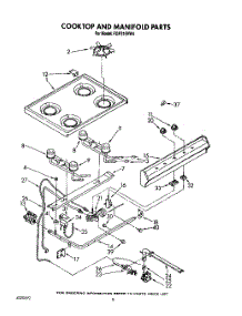 06 - Cooktop And Manifold, Lit / Optional parts for Roper Range FGP315VW4 from AppliancePartsPros.com