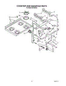 03 - Cooktop And Manifold parts for Roper Range SGP335XX2 from AppliancePartsPros.com