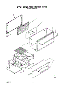 04 - Oven Door And Broiler parts for Roper Range SGP335XX2 from AppliancePartsPros.com