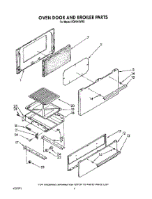05 - Oven Door And Broiler parts for Roper Range FGP315VW3 from AppliancePartsPros.com