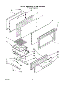 04 - Door And Broiler parts for Roper Range FGP320YW0 from AppliancePartsPros.com