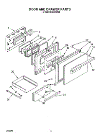05 - Door And Drawer, Lit / Optional parts for Roper Oven BGS470WB0 from AppliancePartsPros.com