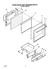 08 - Oven Door And Drawer parts for Roper Range FGS387YW1 from AppliancePartsPros.com