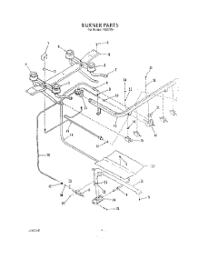 04 - Burner parts for Roper Range F4007W1 from AppliancePartsPros.com