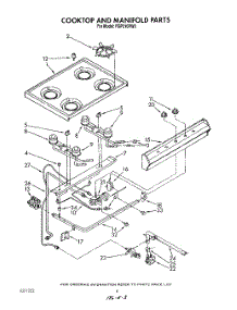 05 - Cooktop And Manifold, Lit / Optional parts for Roper Range FGP310VW5 from AppliancePartsPros.com