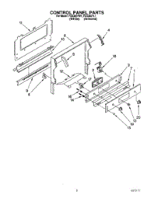 04 - Control Panel parts for Roper Range FGS385YW1 from AppliancePartsPros.com