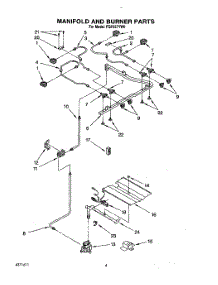 04 - Manifold And Burner parts for Roper Range FGP357YW0 from AppliancePartsPros.com