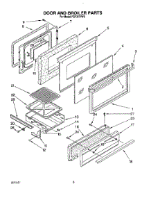 07 - Door And Broiler parts for Roper Range FGP357YW0 from AppliancePartsPros.com