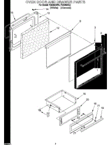 07 - Oven Door And Drawer parts for Roper Range FGS385BW0 from AppliancePartsPros.com