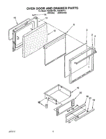 07 - Oven Door And Drawer parts for Roper Range FGS385YW1 from AppliancePartsPros.com