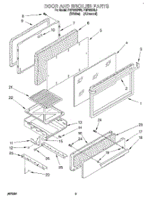 03 - Door And Broiler parts for Roper Range FGP335BW0 from AppliancePartsPros.com