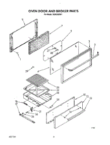 05 - Oven Door And Broiler parts for Roper Range SGP335XW1 from AppliancePartsPros.com