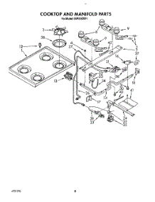 06 - Cooktop And Manifold parts for Roper Range SGP335XW1 from AppliancePartsPros.com