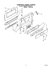 02 - Control Panel parts for Roper Range FGS395YW1 from AppliancePartsPros.com