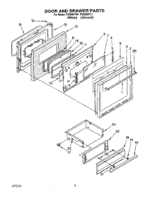 07 - Oven Door And Drawer parts for Roper Range FGS395YW1 from AppliancePartsPros.com