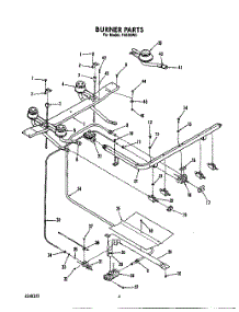 04 - Burner parts for Roper Range F4558L0 from AppliancePartsPros.com