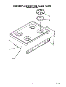 03 - Cooktop And Control parts for Roper Range FGS395YW0 from AppliancePartsPros.com