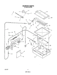 04 - Burner parts for Roper Oven B8758B3 from AppliancePartsPros.com