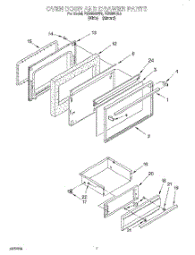 06 - Oven Door And Drawer parts for Roper Range FGS385BL3 from AppliancePartsPros.com