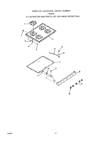 03 - Main Top parts for Roper Range F4457W0 from AppliancePartsPros.com