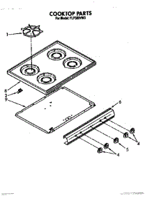04 - Cooktop parts for Roper Range FGP320VW0 from AppliancePartsPros.com