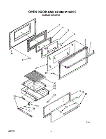 05 - Oven Door And Broiler parts for Roper Range SGC355XW0 from AppliancePartsPros.com