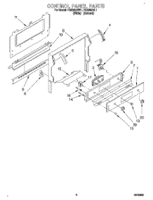 04 - Control Panel parts for Roper Range FGS385BL1 from AppliancePartsPros.com