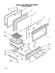 04 - Door And Broiler parts for Roper Range FGP335YW0 from AppliancePartsPros.com
