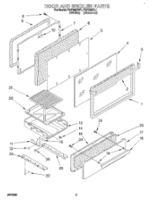 03 - Door And Broiler parts for Roper Range FGP335BL1 from AppliancePartsPros.com