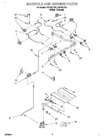 03 - Manifold And Burner parts for Roper Range FGP357YL3 from AppliancePartsPros.com