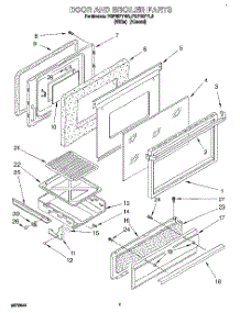 05 - Door And Broiler parts for Roper Range FGP357YL3 from AppliancePartsPros.com