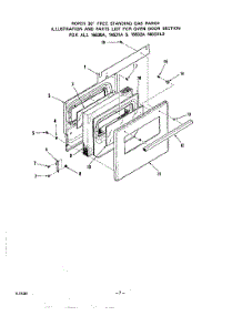 06 - Oven Door parts for Roper Range 1653W2A from AppliancePartsPros.com