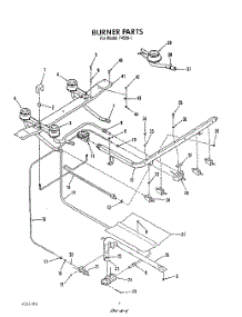 04 - Burner parts for Roper Range F4508W1 from AppliancePartsPros.com