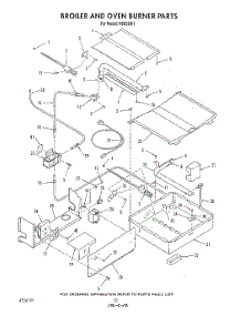 10 - Broiler And Oven Burner parts for Roper Range H8858W1 from AppliancePartsPros.com
