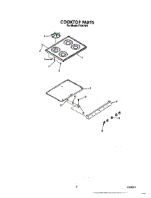 03 - Cooktop parts for Roper Range F4307W1 from AppliancePartsPros.com