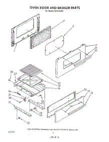 05 - Oven Door And Broiler parts for Roper Range FGP310VW0 from AppliancePartsPros.com