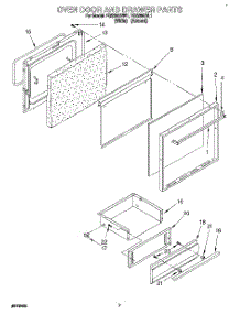 07 - Oven Door And Drawer parts for Roper Range FGS385BW1 from AppliancePartsPros.com