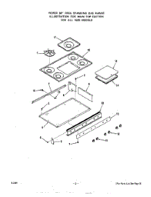 03 - Main Top parts for Roper Range 1633W2A from AppliancePartsPros.com