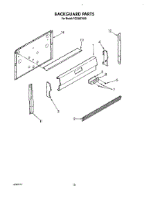 07 - Backguard, Lit / Optional parts for Roper Range FGS385VW0 from AppliancePartsPros.com