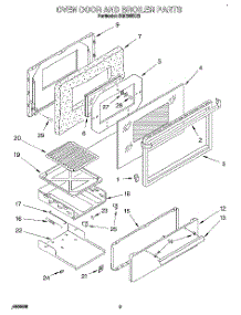 03 - Oven Door And Broiler parts for Roper Range SGC355XX2 from AppliancePartsPros.com