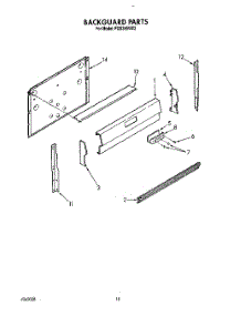 07 - Backguard, Lit / Optional parts for Roper Range FGS385VW2 from AppliancePartsPros.com