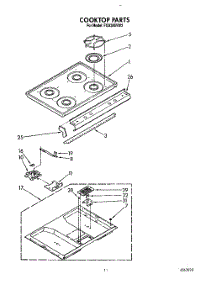 08 - Cooktop parts for Roper Range FGS385VW2 from AppliancePartsPros.com
