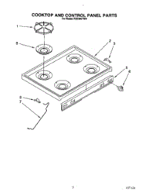 03 - Cooktop And Control Panel parts for Roper Range FGS385YW0 from AppliancePartsPros.com