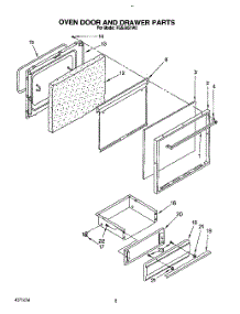 08 - Oven Door And Drawer parts for Roper Range FGS385YW0 from AppliancePartsPros.com