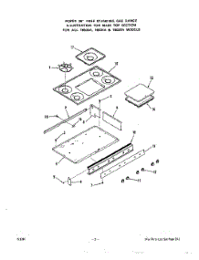 03 - Main Top parts for Roper Range 1653W1A from AppliancePartsPros.com