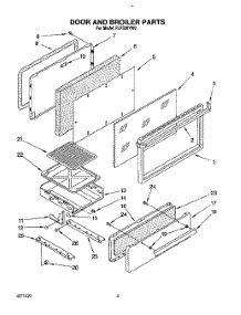 04 - Door And Broiler parts for Roper Range FLP320YW0 from AppliancePartsPros.com