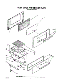 03 - Oven Door And Broiler parts for Roper Range FGP310VL3 from AppliancePartsPros.com