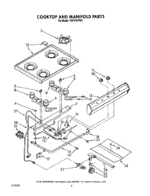 05 - Cooktop And Manifold, Lit / Optional parts for Roper Range FGP310VL3 from AppliancePartsPros.com