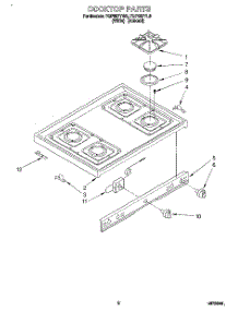 02 - Cooktop parts for Roper Range FGP357YW3 from AppliancePartsPros.com