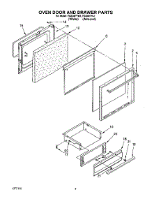 07 - Oven Door And Drawer parts for Roper Range FGS387YW2 from AppliancePartsPros.com